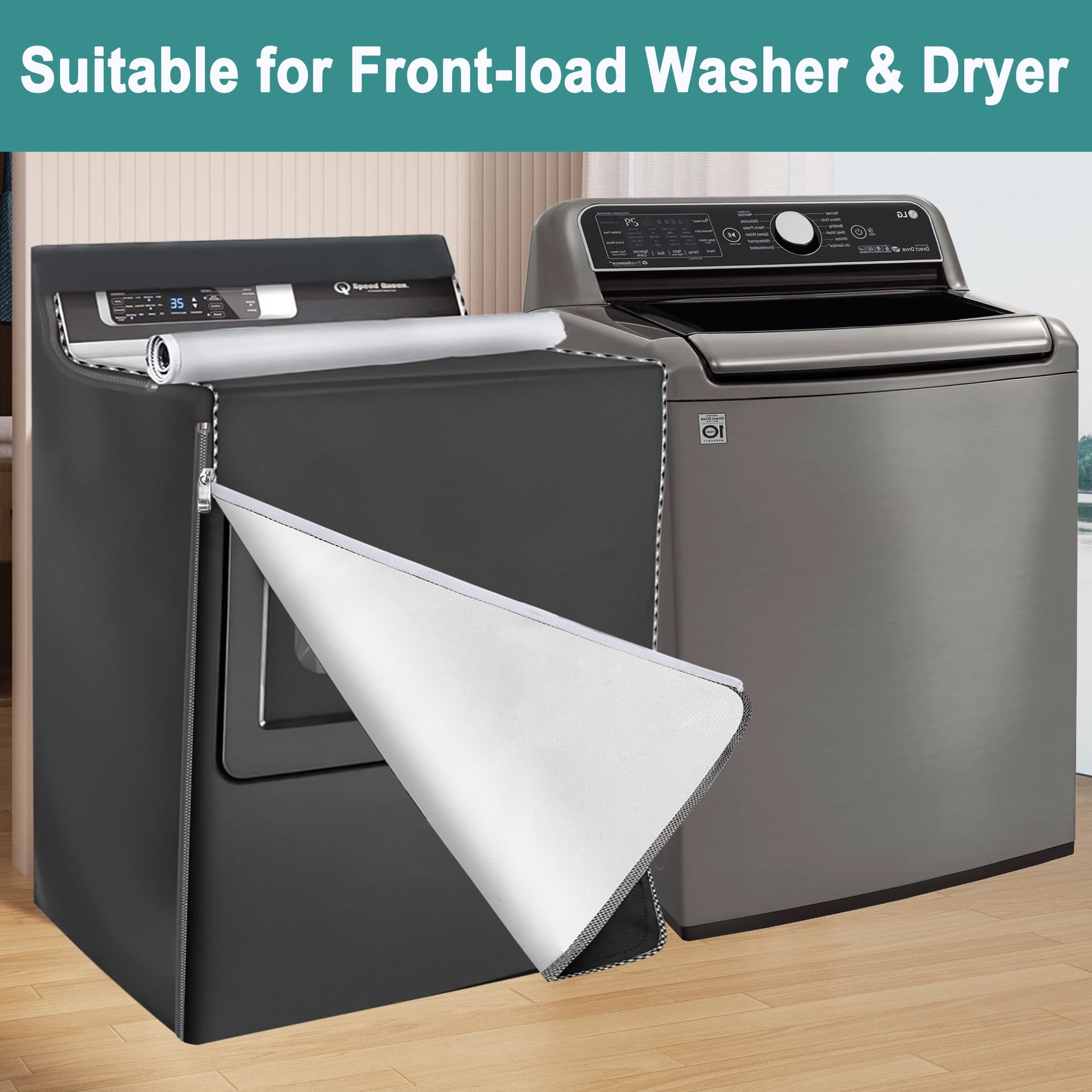 EEEkit Washing Machine Cover with Storage Bag for Front Load Washer Dryer,  W29*D28*H43 