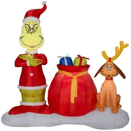 Gemmy Dr. Seuss The Grinch and Max Airblown Inflatable 6 FT Tall ...