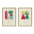 thumbnail image 2 of Kate and Laurel Sylvie On The Other Hand and Repeat For A New Outcome Framed Canvas Wall Art Set by Amber Vittoria, 2 Piece Set 18x24 Natural, Modern Abstract Colorful Geometric Wall Art Set, 2 of 6