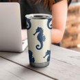 thumbnail image 4 of 20 Oz Ocean Seahorse Coffee Tumbler Double Wall Insulated Stainless Steel Water Bottle | Metal Reusable Thermoses Flask with Cup Cap | Leak & Sweat Proof with Anti-Dust Lid, 4 of 7