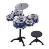ammoon Children Kids Jazz Drum Set Kit Musical Educational Instrument Toy 5 Drums + 1 Cymbal with Small Stool Drum Sticks for Boys Girls