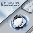 thumbnail image 2 of ELEHOLD for iPhone 14, Full Cover Protector Case,Slim Shockproof with Built-in 360°Rotatable Invisible Ring Holder Kickstand Anti-Scratch Matte Case Cover, clear, 2 of 8