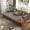 Coffee, variant on Oversized Double Chaise Lounge 2-Piece Set, Plush Corduroy Convertible Sofa Bed with 6 Pillows and Storage Pocket for Small Spaces Home Theater, Pink