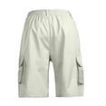 thumbnail image 4 of ENCCRWIN Men's Casual 5-Pocket Shorts Loose Fit Multi-Pocket Outdoor Sports Pants Drawstring Summer Cotton Lightweight,Beige M, 4 of 4