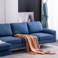 thumbnail image 4 of UBesGoo Modern & Contemporary Sectional Sofas, L Shaped Couch with Chaise Lounge with Metal Feet for Apartment Living Room Blue, 4 of 9