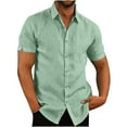thumbnail image 2 of Cyber&Monday Deals Dyegold Linen Shirts For Men Short Sleeve Button Down Dressy Shirt Summer Casual Classic Beach Clothing Plus Size Cotton Top, 2 of 6