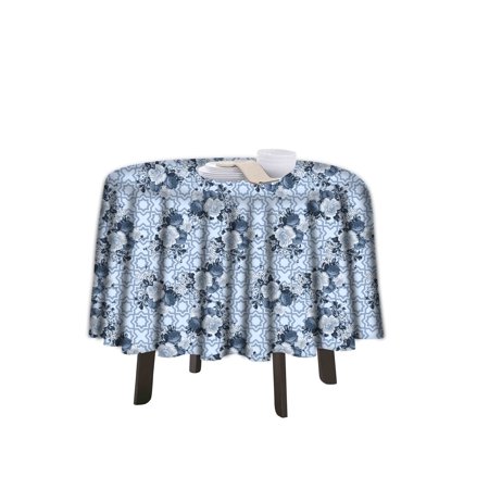 

eloria Floral Printed Round Table Cloth Resistant Washable Decorative Table Cover for Dining Table