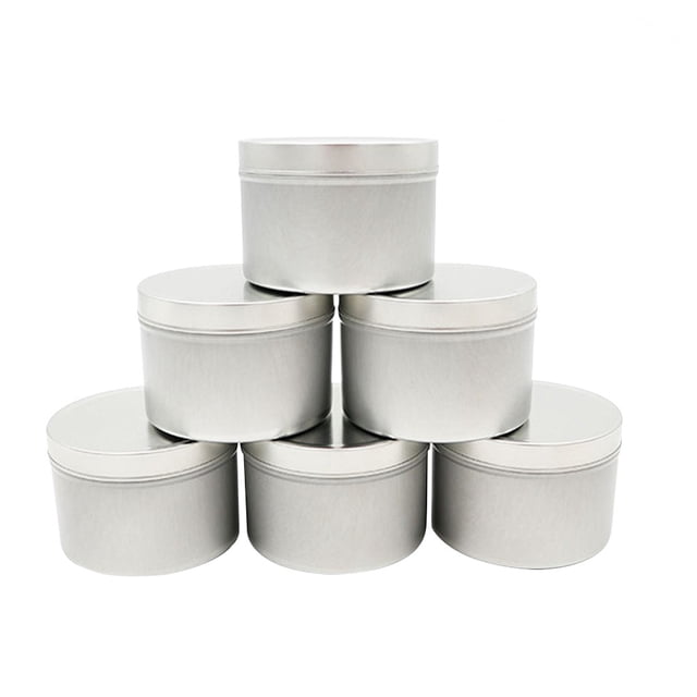 10 latas vacías mate de 8 onzas para almacenar especias, dulces, té, regalos, velas redondas, pequeñas cajas de hierro.
