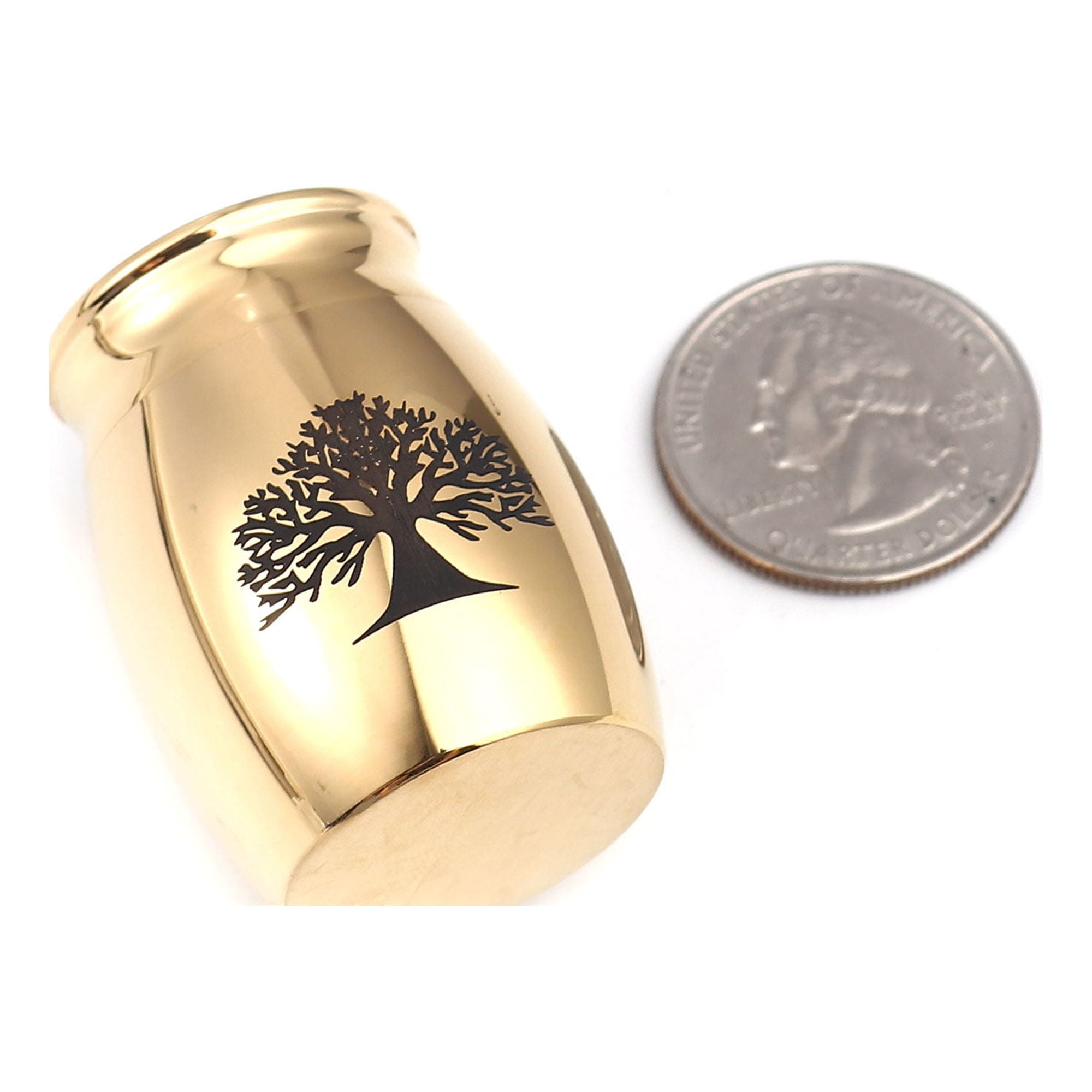 Tree of Life Cremation Urn, Mini Tree of Life Memoiral Urn for Ashes, Tree of Life Keepsake Urn for Ashes, Mini Urn for Dogs, Mini Urn for Cats, Ships Next Day! [Tree of Life, Gold, No Engraving]