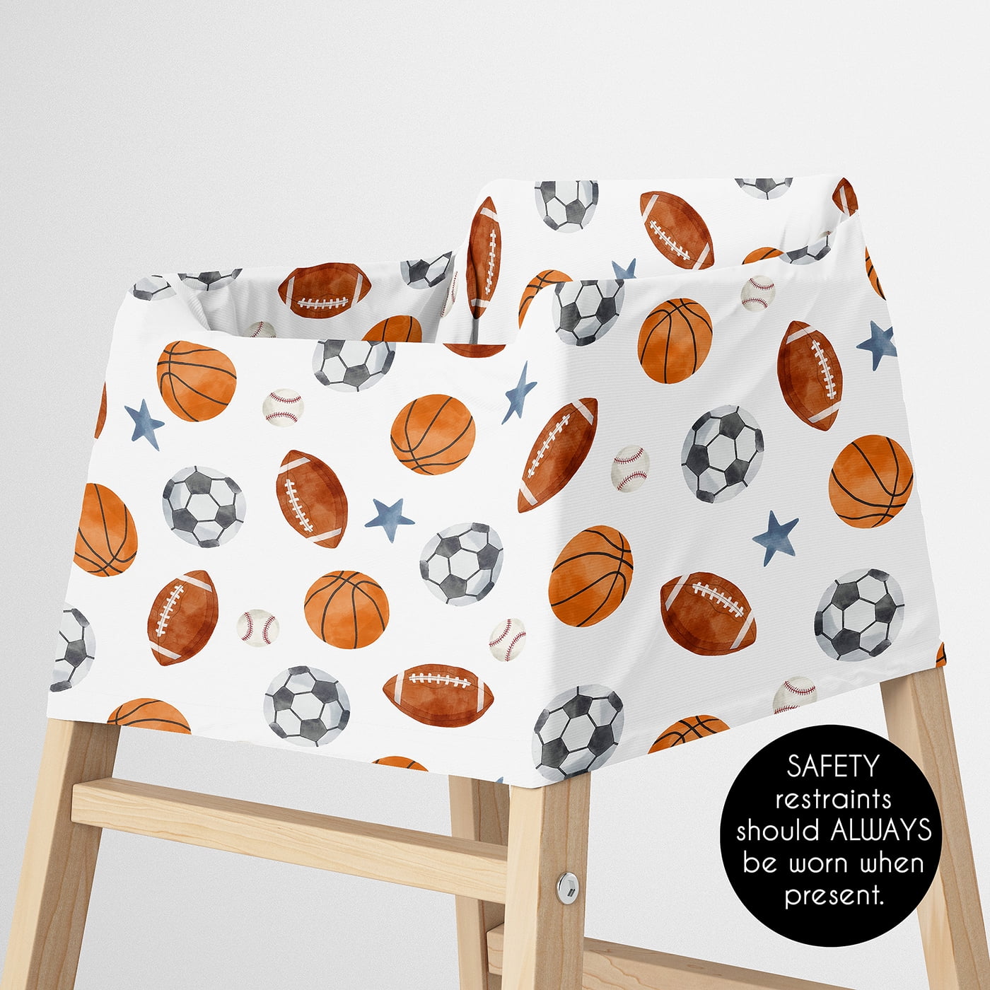 Sweet Jojo Designs Watercolor Sports Theme Boy Multi Use Baby Car Seat and Nursing Cover