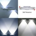 thumbnail image 3 of Rewera - Lámpara de pared LED moderna de 6 W para interiores, lámpara de pared de aluminio, luminaria de arriba a abajo, rotación ajustable de 360° para dormitorio, pasillo, blanco frío [Clase, 3 of 5