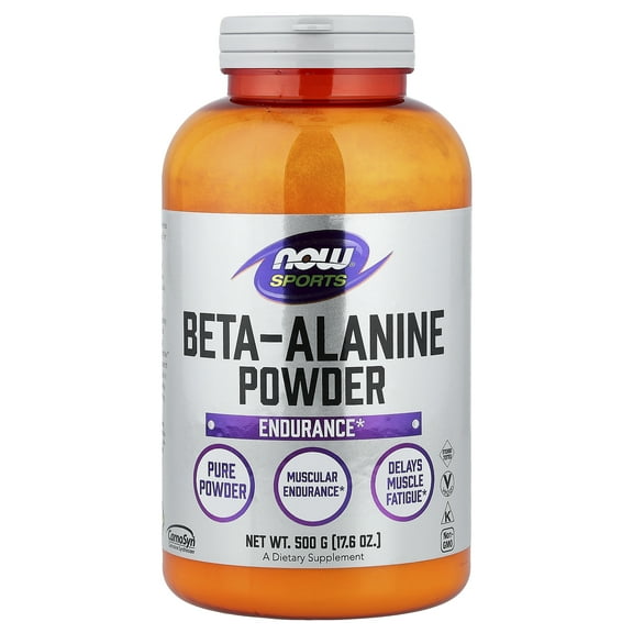 NOW Sports Nutrition, Beta-Alanine Pure Powder 2,000 mg, Muscular Endurance*, 500 Grams