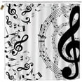 thumbnail image 2 of 4PCS Music Shower Curtain Set, Luxury Black and Gold Musical Notes Rhythm Creative Modern Sheet Music Bathroom Decor, Waterproof Fabric Shower Curtain, Non-Slip Bath Mats Bathroom Rugs, 2 of 7