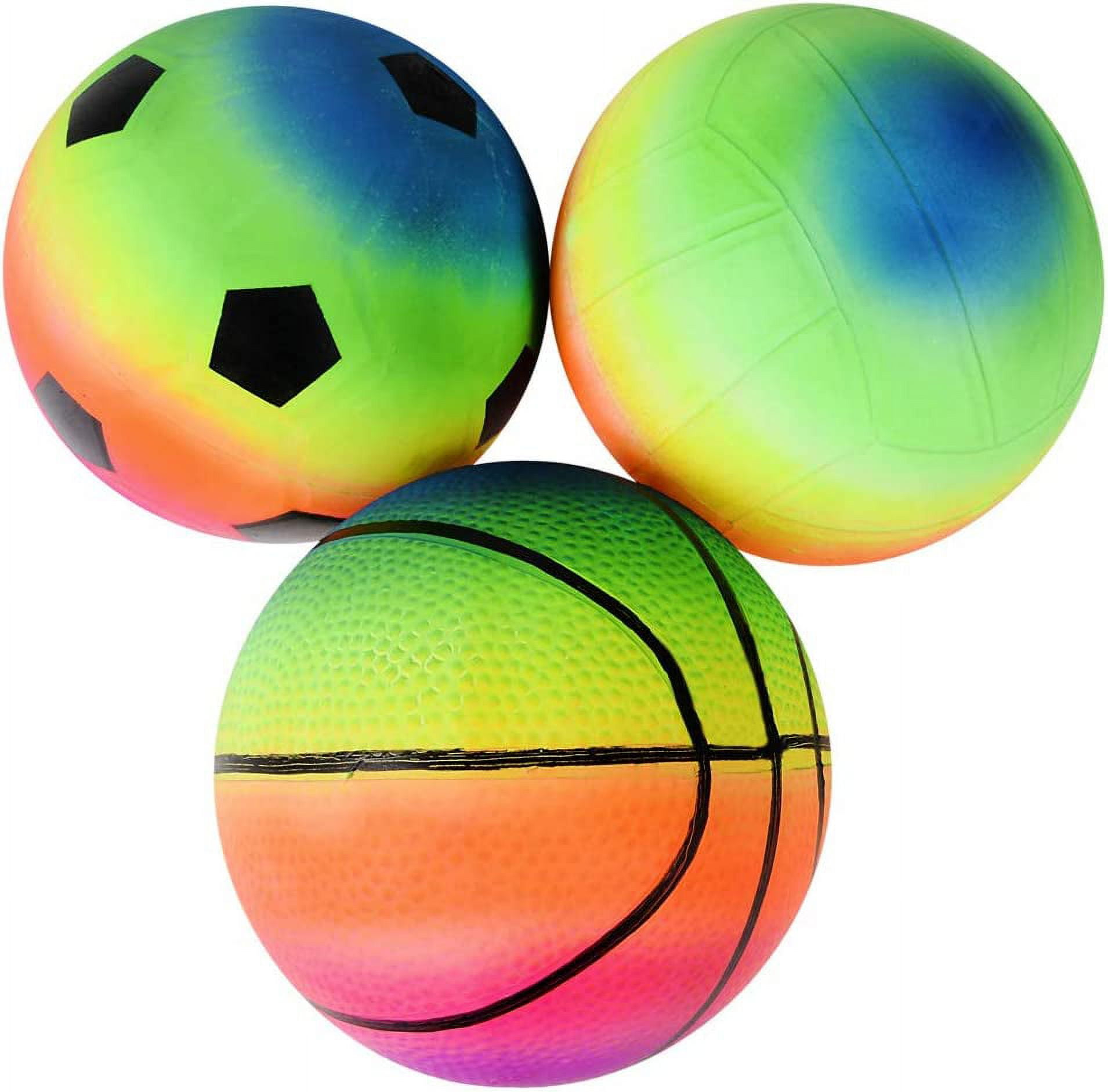 Sports Balls For Kids & Toddlers - (Pack of 4) 5-inch Sports Balls Set Includes Basketball, Small Soccer Ball, and Playground Balls, Fun Indoors & Outdoor Toys (hand Pump Included)