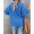 thumbnail image 3 of HSHDLDF Women's Oversized Sweaters Batwing Long Sleeve Loose V Neck Button Henley Tops Pullover Knit Jumper, 3 of 5