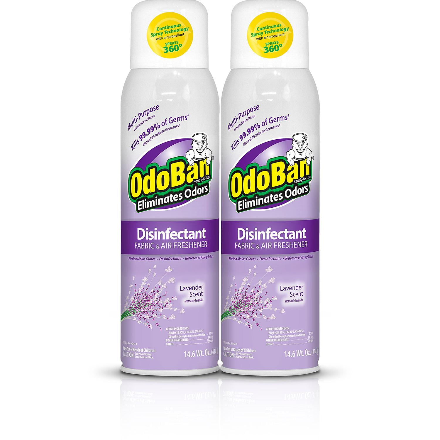 Odoban Disinfectant Fabric & Air Freshener Spray, Lavender Scent (14oz