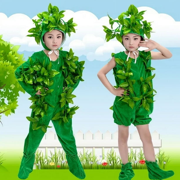 Disfraz de Halloween para niños con diseño de árboles verdes, plantas, cosplay, árbol de Navidad, ropa de fiesta