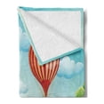 thumbnail image 2 of Grass Soft Flannel Fleece Blanket, Summer Season with Mill and Hot Air Balloon Nursery Style Cartoon Design Illustration, Cozy Plush for Indoor and Outdoor Use, 70" x 90", Multicolor, by Ambesonne, 2 of 5