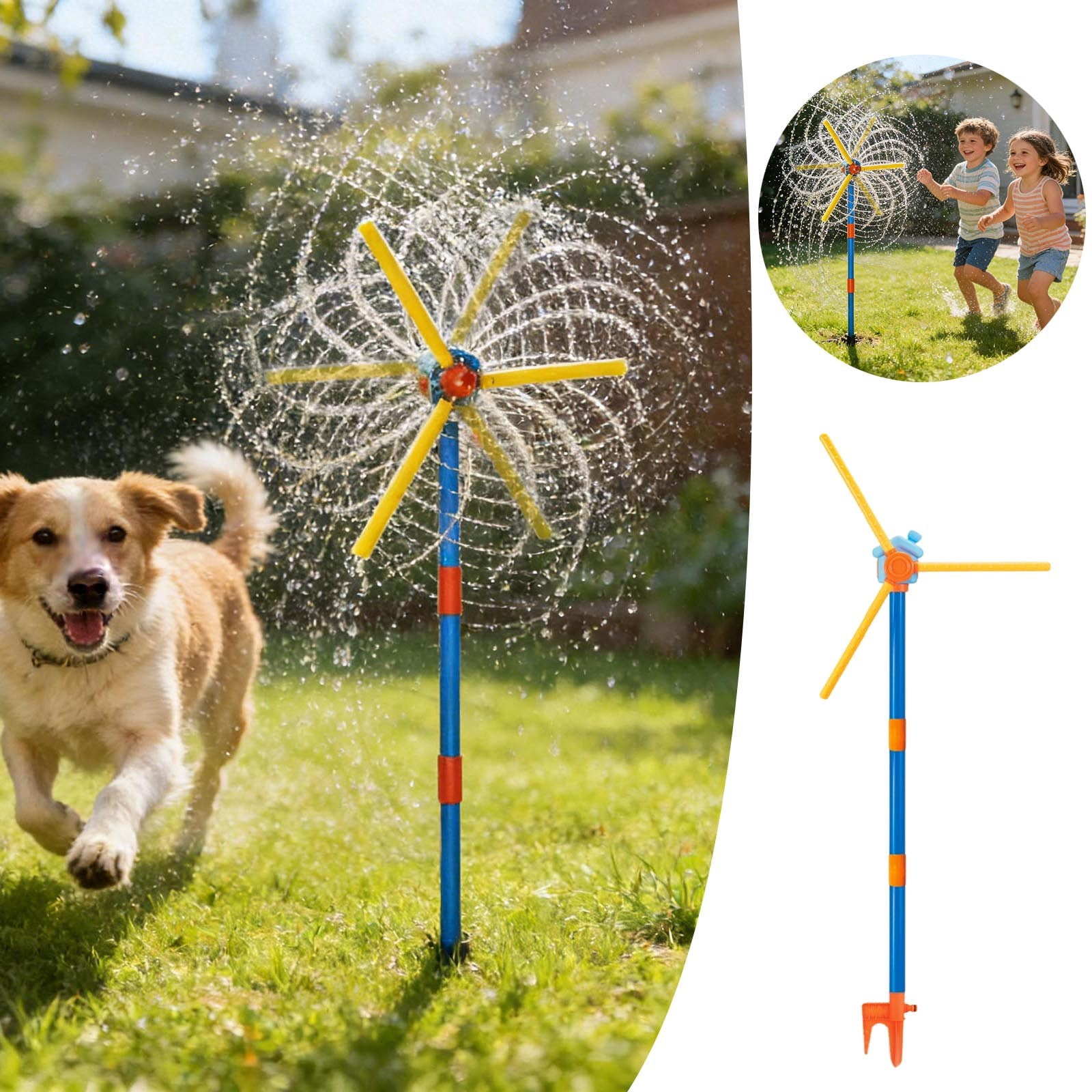 Windmill Garden Sprinkler 360 Degree Rotating Sprinkler Yard Sprinkler Lawn Irrigation Sprinkler with Windmill Design Ideal for Garden Patio and Backyard Use