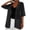 Black, variant on Womens Sheer Kimono Cardigan Short Open Front 3/4 Sleeve Chiffon Duster(Red,S)