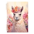 thumbnail image 2 of Alpacas Flowers Ring Binder Notebook Journey Note Diary College Ruled Spiral Notebook Study Loose Leaf Paper A5 60 Pages, 2 of 8