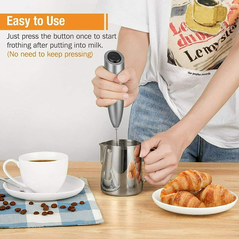 Milk Frother Handheld, Battery Operated Drink Mixer for Coffee
