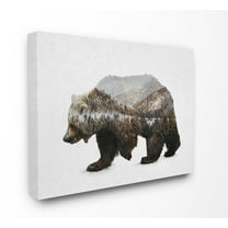 The Stupell Home Decor Bear Silhouette Mountain Range Photography Canvas Wall Art