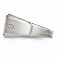 thumbnail image 3 of White Stainless Steel Ring Band Men's Black Cubic Zirconia CZ, 3 of 6
