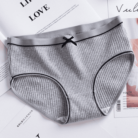 Fulorrnie Underwear for Women Comfort Seamless Cute No Show Panties Cheeky Briefs Banded Waist Waistband Panty  Grey  XXL