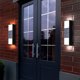 thumbnail image 1 of Apliques modernos para paredes exteriores con iluminación de arriba abajo - Luz solar LED de seguridad para porche, jardín, patio - ABS negro impermeable IP65, 1 of 7
