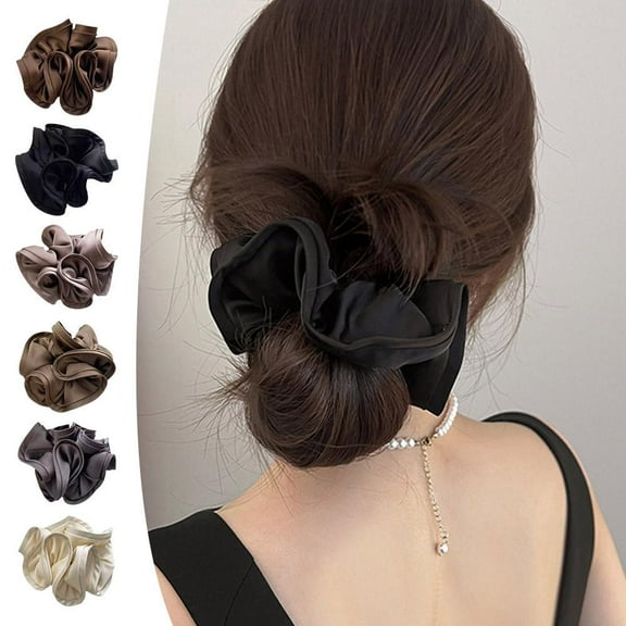 Misterolina 14CM Women Large Hair Scrunchie Ponytail Elastic Hair Bobble Tie Satin Silk