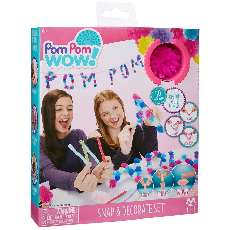 teenagere suge forsætlig Pom Pom Wow Snap and Decorate Set - Walmart.com