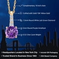 thumbnail image 2 of Gem Stone King 10K Yellow Gold Purple Amethyst and White Lab Grown Diamond Pendant Necklace for Women (0.52 Cttw, Round 5MM, Gemstone February Birthstone, with 18 inch Chain), 2 of 5