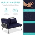 thumbnail image 3 of Best Choice Products Outdoor Woven Rope Sectional Patio Furniture, L-Shaped Conversation Set w/ Table - Gray/Navy, 3 of 8