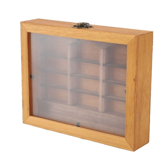 Anxiety Relief Books Shaking Bookshelf, Solid Wood Miniature Book Box Display Case Cabinet Artistic Decor for Desktop