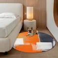 thumbnail image 3 of Round Area Rug 5ft,Watercolor Splicing Color Blocks Washable Carpet Non-Slip Runner Accent Rugs Indoor Floor Mat for Bedroom Living Room Decor,Retro Abstract Graffiti Art, 3 of 9