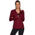 thumbnail image 3 of PINSPARK Lightweight Workout Jacket for Women Full Zip Slim Fit Athletic Running Jacket with Thumb Holes Zipper Pockets, 3 of 8
