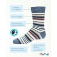 thumbnail image 3 of MeMoi Boys Multi-Stripe Cotton-Rich Fine-Gauge Crew Sock - Boys - Male, 10-12, Denim Heather, 3 of 12