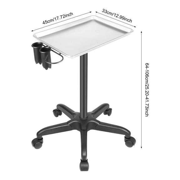 Beauty Rolling Trolley Cart Tray For Salon Spa Dental Tattoo   Hair Dryer Holder Silver