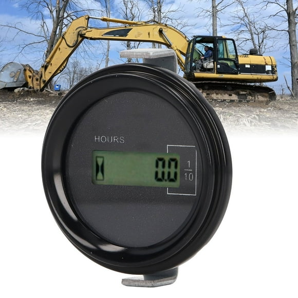 Excavator Timer Hour Meter Excavator Timer Control Panel Gauge Timer Meter Excavator Data Saver Remote Control LCD Digital Display 12V to 36V 0 to 99999.9H