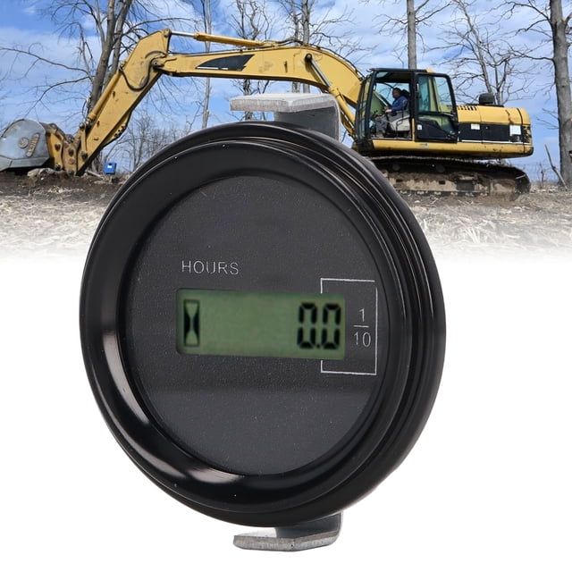 Excavator Timer Hour Meter Excavator Timer Control Panel Gauge Timer Meter Excavator Data Saver Remote Control LCD Digital Display 12V to 36V 0 to 99999.9H