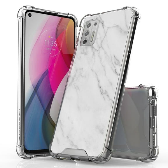 ANJ  Hybrid Slim Hard Back Cover Case Flexible Bumper for Motorola Moto G Stylus 2021 - Steel Shark