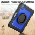 thumbnail image 7 of for iPad Pro 11 2024 Kids Case Heavy Duty Rugged Shockproof Silicone Hybrid Protective Case Cover Rotating Ring Stand Hand Grip+Pencil Holder+Screen Protector for iPad Pro 11 2024 - Black+Blue, 7 of 7