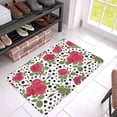 thumbnail image 3 of MKHERT Red Roses with Black Polka Dots Circles Doormat Rug Home Decor Floor Mat Bath Mat 30x18 inch, 3 of 3
