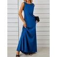 thumbnail image 3 of Mengpipi Womens Dresses Sleeveless Elegant Crew Neck A-Line Maxi Dresses S-XXL, 3 of 5