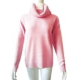 thumbnail image 4 of IMENGL Chandail Tricoté à Manches Longues Col Roulé Ample, Rose G, Taille m-3TG, 4 of 7