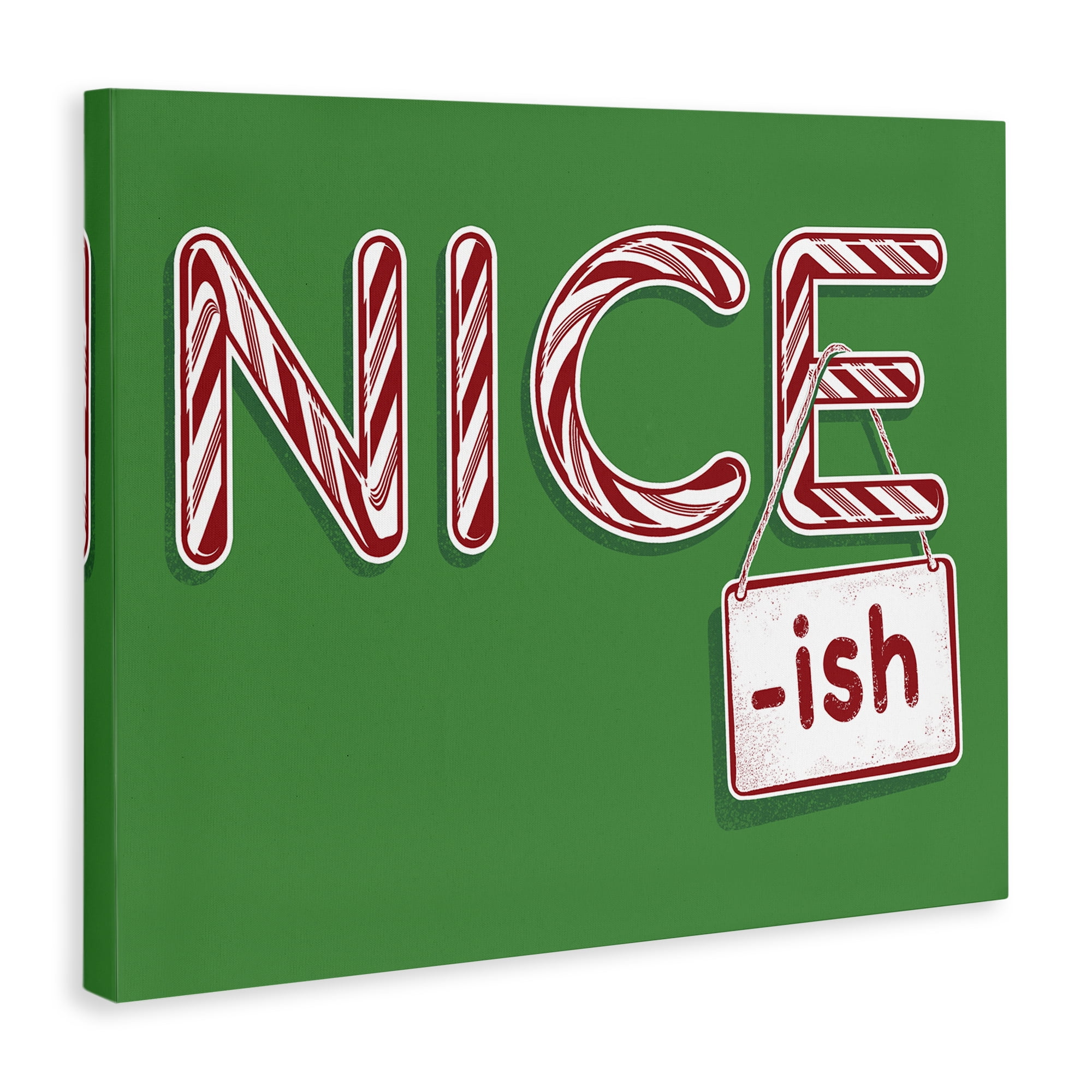 Stupell Industries Nice-Ish Holiday Humor Holiday Painting Gallery Wrapped Canvas Art Prints Wall Art, 48 x 36