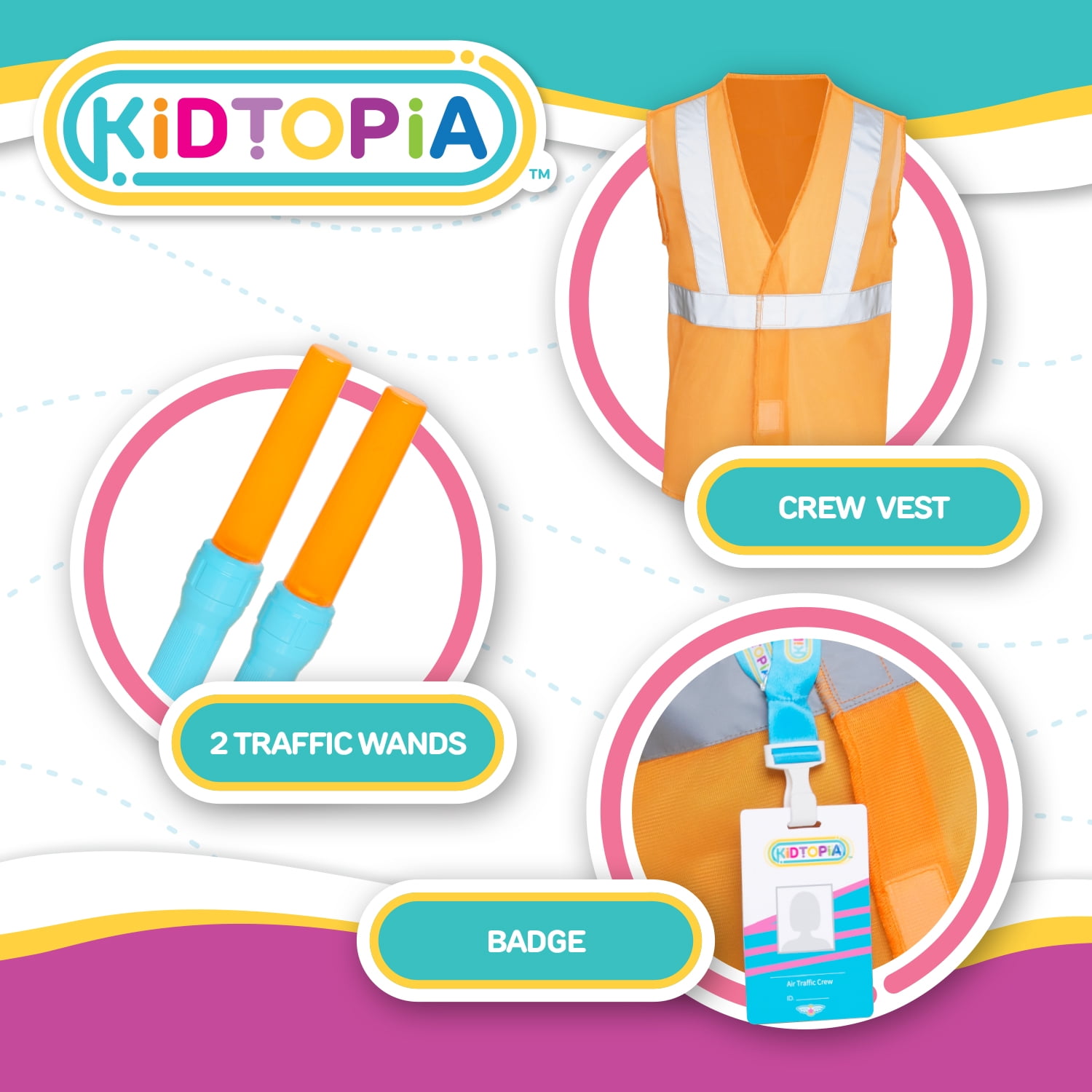 Kidtopia Air Traffic Ground Crew Play Set for Ages 3 and Up