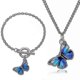 thumbnail image 1 of Conjunto de collar y pulsera con colgante de mariposa de moda para mujer, conjunto de joyas con dije de pulsera., 1 of 5