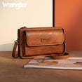 thumbnail image 6 of Wrangler RFID Crossbody Wallet Purse Vegan Leather Small Purses for Women with Phone Pocket and Adjustable Strap, Brown, 6 of 7